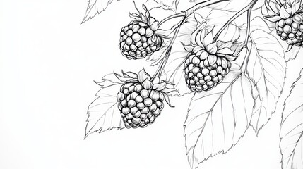 Hand-drawn Raspberry Illustration on White Background