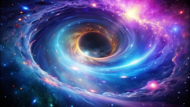 Deep Space Blurple Vortex Hole Fantasy - Cosmic Adventure and Mystical Depths