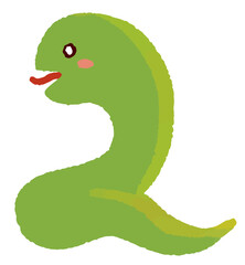 横向きのラフなヘビのイラスト素材