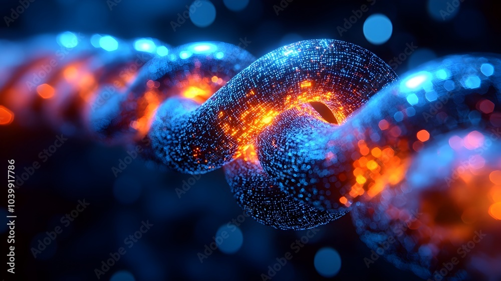 Fototapete Captivating abstract image depicting a vibrant cosmic particle explosion with a mesmerizing network of digital connections,luminous energy,and a futuristic,science-inspired aesthetic.
