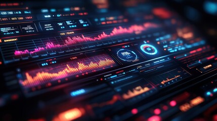 Fototapeta premium Advanced data visualization in technology interfaces