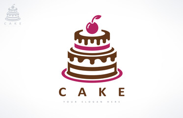 Cake logo vector. Food design
