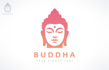 Buddha head logo vector. Yoga studio design