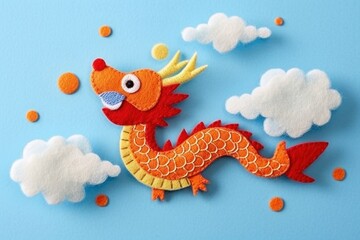 Obraz premium Art dragon craft blue.