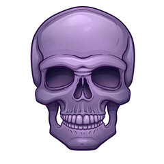 Creepy Purple Skull, Isolated Transparent PNG, Large Format, Horror Halloween Illsutration
