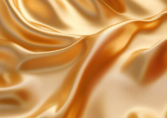 Fototapeta premium Luxurious Gold Satin Fabric with Flowing Wave