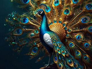Fototapeta premium peacock with feathers