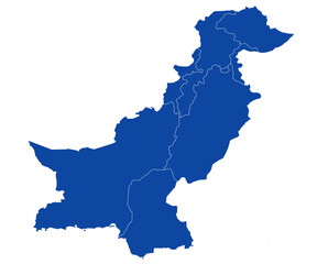 Obraz premium Pakistan administrative map. province map of Pakistan, blank Map, empty map of Pakistan. pak, pk