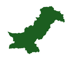 green colour pakistan map with Jammu and Kashmir