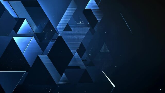 futuristic modern geometric background motion moving fractals design, blue dark wall