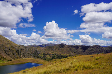 Pittoresque lake in the Andes Mountains, Sacred Valley, Peru