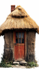 Straw house on a white background