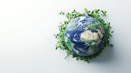 White Background Accentuating Earth Day Concept of World Environmental Protection