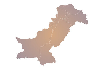 Pakistan administrative map. province map of Pakistan, blank Map, empty map of Pakistan. pak, pk