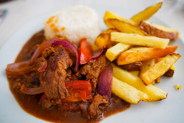 Lomo Saltado, Menu del Dia, Pisac, Peru