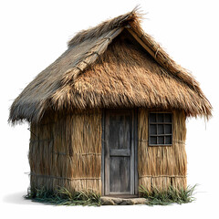 Straw house on a white background