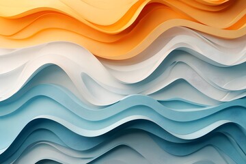 Fototapeta premium Vibrant Waves of Colorful Paper Layers
