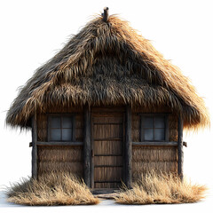 Straw house on a white background