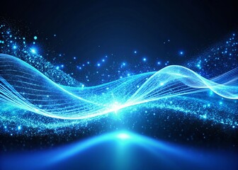 Obraz premium Dynamic Blue Ripple Wave Particles in 4K Motion Graphic Background for Energy and Technology Visuals