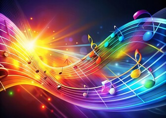 Dynamic Music Melody Flow Background for Concert and Song Themes