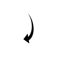 Long semi circle arrow. Vector illustration. Semicircular rounded curved one-sided arrow.	
