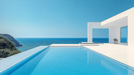 Fototapeta premium modern luxury summer villa with infinity pool