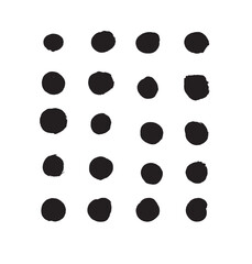 Small Paint Brush Blot Strokes Set Isolated on White. Graphic design elements and resources vector art