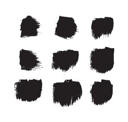 Small Square Brush Strokes Set. Graphic design elements and resources vector art