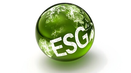 3D ESG Globe Icon Concept for Sustainable Corporate Policies and Strategies