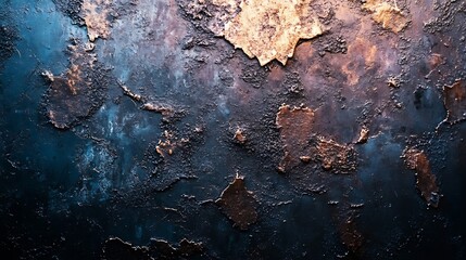 Closeup of scratched metal surface with dusty film texture washed in a dark smoky plum color exuding a vintage and mysterious vibe