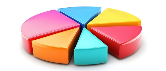 Obraz premium Colorful pie chart segments illustrate data representation and analysis for business or educational presentations.