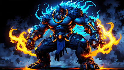 burning fire in the fire