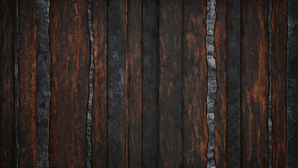 Obraz premium close up of a wooden wall with a metal strip