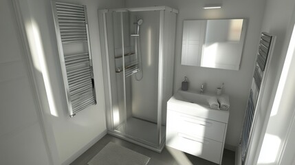 Modern Bathroom with Shower and Sink Design