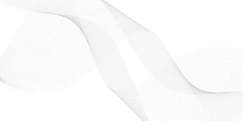 Undulate Grey Wave Swirl, frequency sound wave, twisted curve lines with blend effect. Technology, data science, geometric border