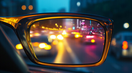 Design a poster about an article with bread 3 tips about night driving glasses. Effective or just a commercial claim? realstic