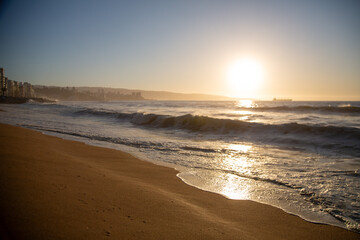 Sunset at vina del mar, valparaiso, Chile
