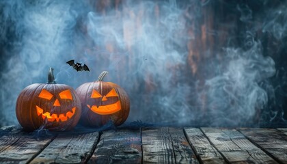 Spooky Jack-o'-lantern grins