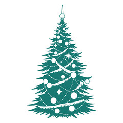 Festive Christmas tree monochrome sticker
