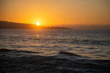 Sunset at vina del mar, valparaiso, Chile