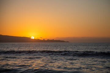 Sunset at vina del mar, valparaiso, Chile