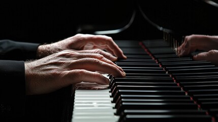 Fototapeta premium Hands on piano keys