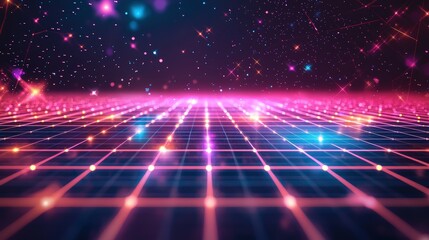 Abstract grid with lights