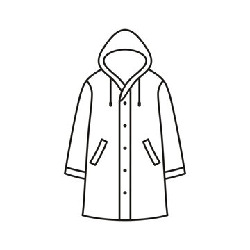 black and white raincoat outline clip art preview