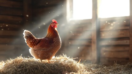 Fototapeta premium Chicken in a barn