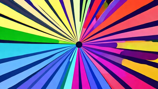 Animated Background frame with animated radial lines like a cartoon effect. Towards Camera. 4K Video