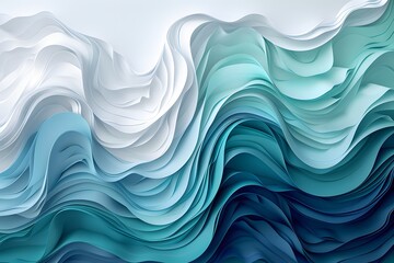 Fototapeta premium Serene Waves of Color: A Fluid Abstract Design