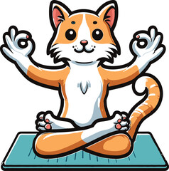 fox character yoga pose illustration 