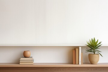 Flat lay Surrounded by shelf architecture furniture plant.