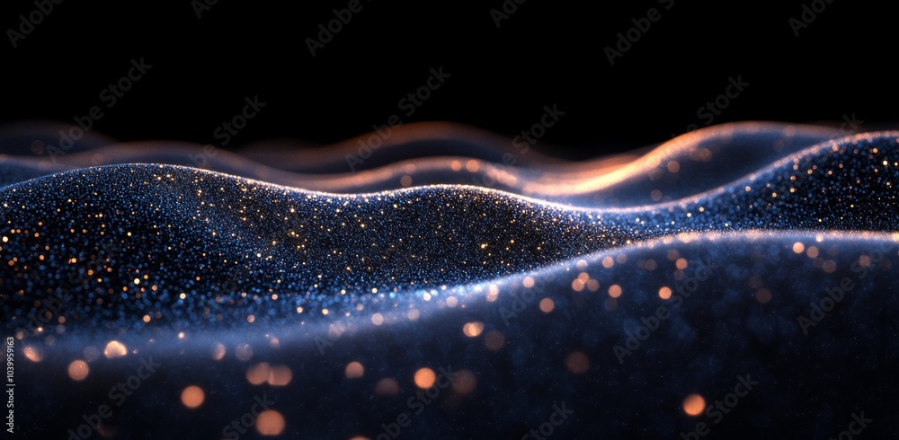 Poster big data and cybersecurity. data stream. global stock database. background with bokeh effect. bright